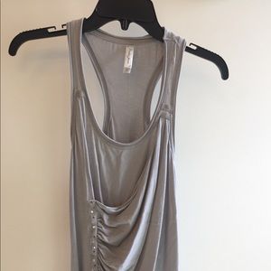 Grey Racerback Tank with fun detail!